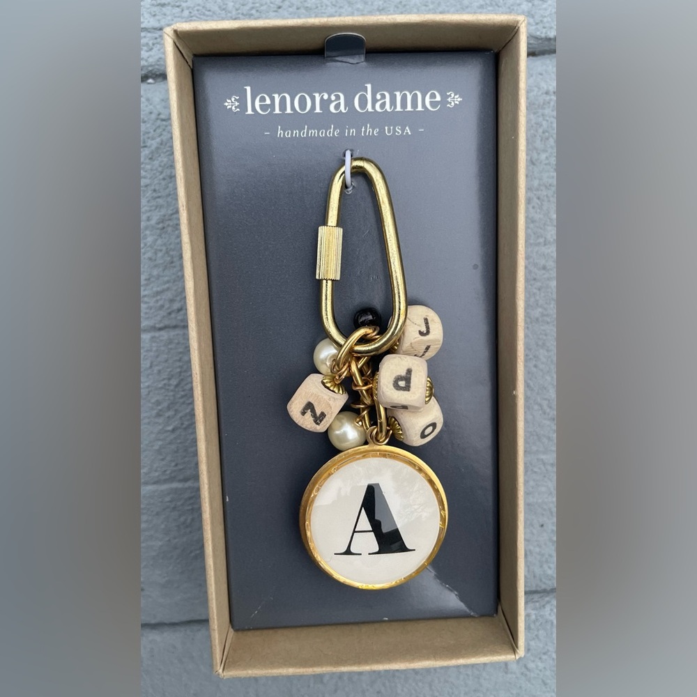 Handmade Monogram ‘A’ Bag Charm by Lenora Dame - NEW IN BOX